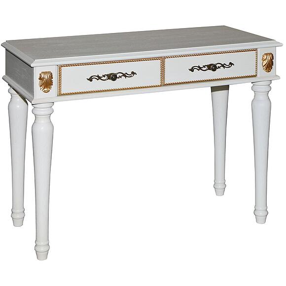 Стол «Милана 22Тс» П4.265.1.22(294.22с), Основной материал: массив дуба, Цвет: Слоновая кость с золочением (stol_milana_22t_p294_22_slon_kost_zoloto.jpg) Стол «Милана 22Тс» П4.265.1.22(294.22с)